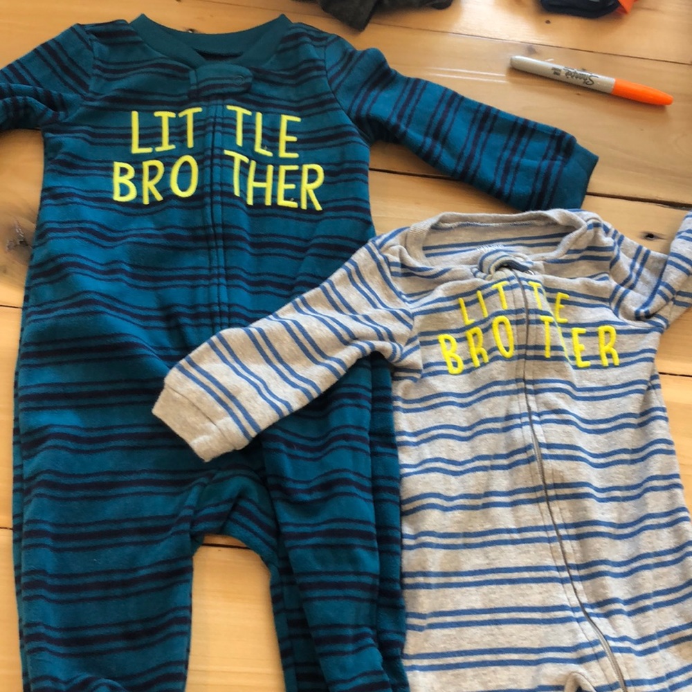 Little Brother zip footie pajamas